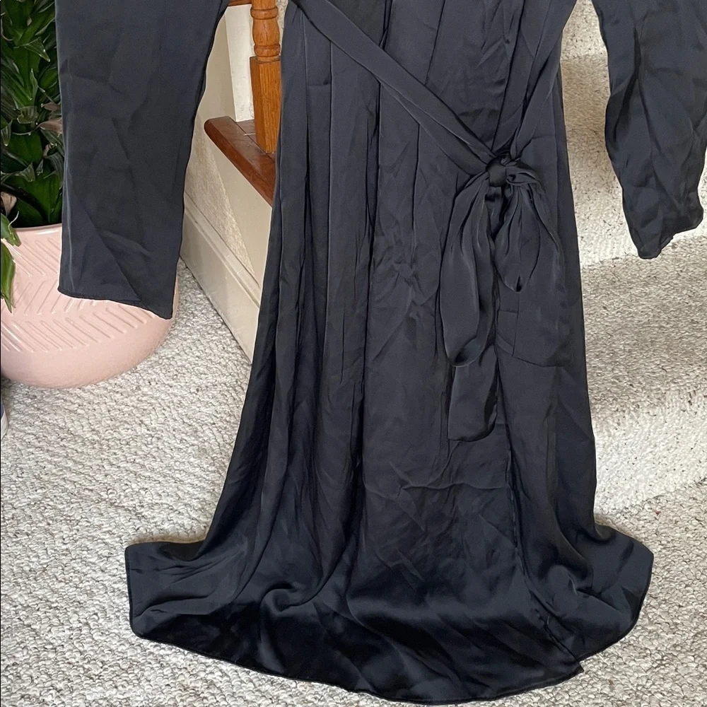 Gap Maternity Elegant Black Satin Wrap Dress
